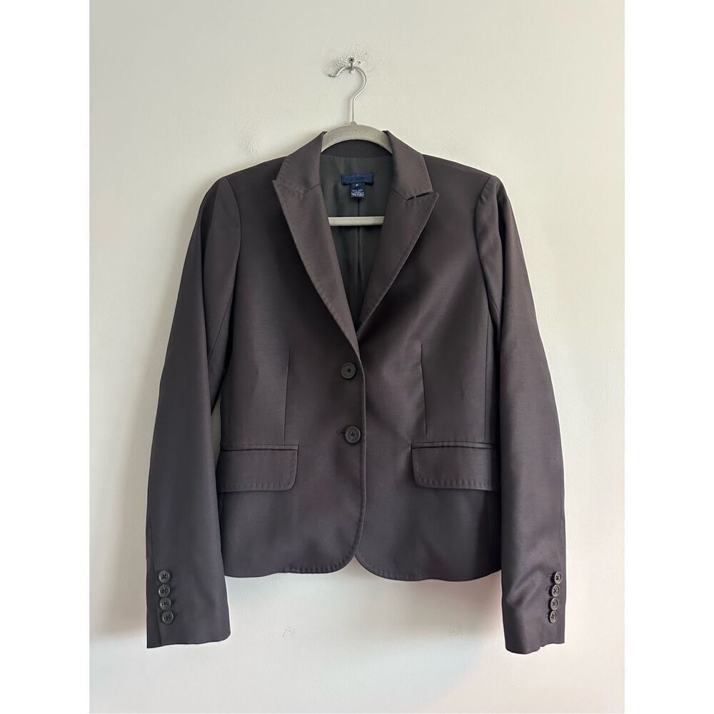 J. Crew 100% Wool Lining Two Button Blazer Super 120’s Jacket Gray Size 2